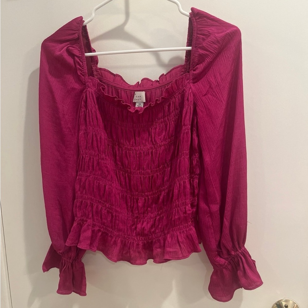 Magenta Smock Top
